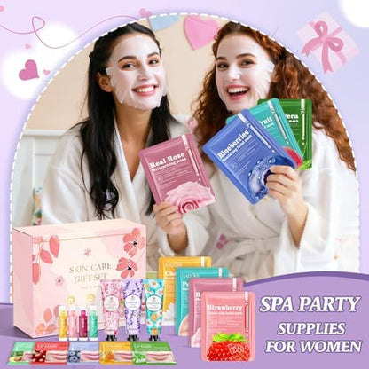 36 Pcs Bulk Gifts For Women, Spa Party Supplies, Bulk Facial Mask, Lip