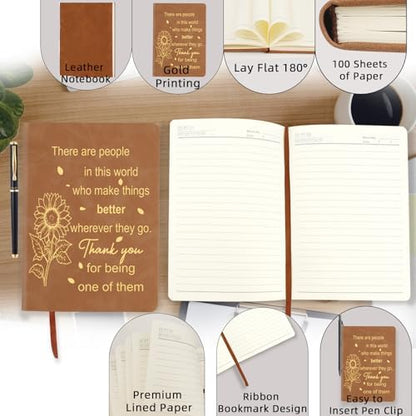 ZuEiiDop Thank You Sunflower Journal Notebook Gifts for Women Men