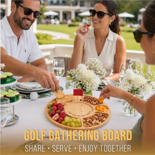 Golf Charcuterie Board, 12 Inch Bamboo Serving Tray
