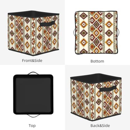 Fabric Storage Bins Closet Storage Bins - Boho Farmhouse Western
