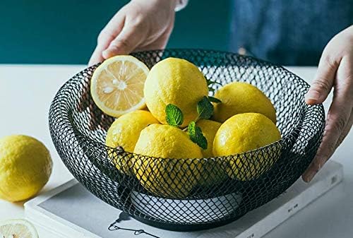 Cq acrylic Metal Wire Fruit Basket,Large Round Storage Baskets for