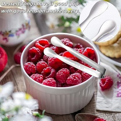 7Pcs 4.3Inch MiniAppetizer Tongs, 304 Stainless Steel Small Serving