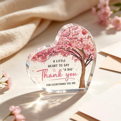 Thank You Gifts for Women, Appreciation Gifts Acrylic Heart Plaque