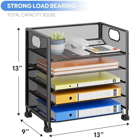 Simple Trending 5-Tier Paper Tray Organizer, File Organizer for Desk