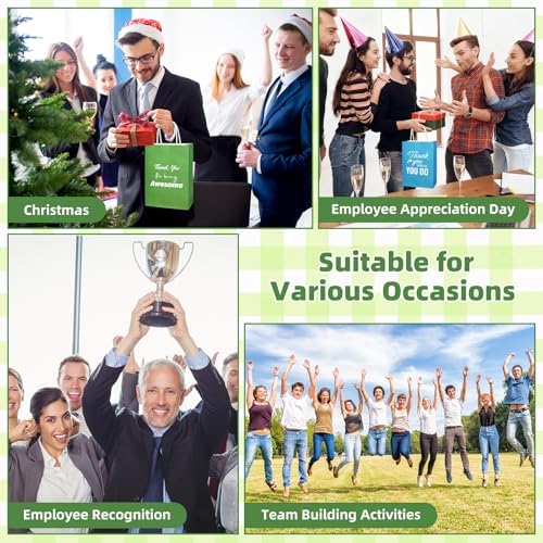 100 Pcs Employee Appreciation Gift Bags Bulk - Include 50 Paper Bags