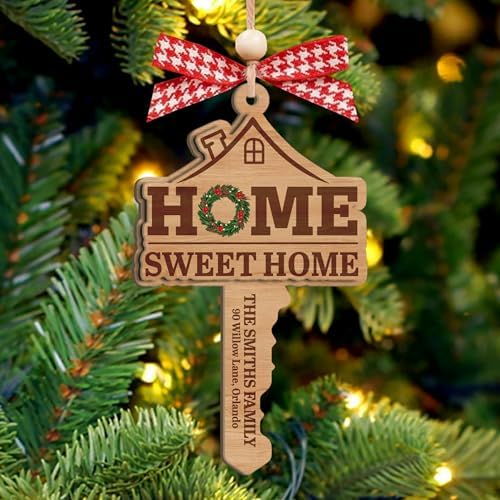 Personalized New Home Wooden Ornament 2025 – “Home Sweet Home” Custom