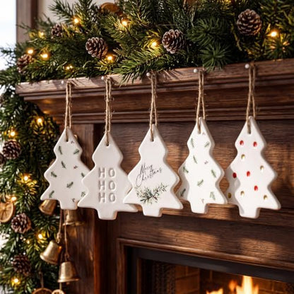 Remerry 8 Pcs Ceramic Christmas Tree Ornaments Bulk Novelty Gifts 3 x
