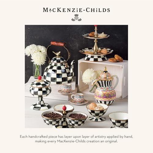 MACKENZIE-CHILDS Enamel Butter Box with Lid, Black-and-White Courtly