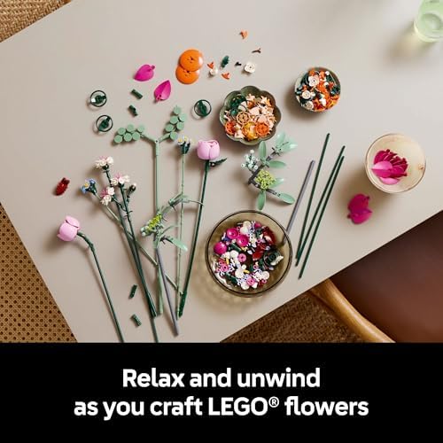 LEGO Botanicals Pretty Pink Flower Bouquet Building Set for Adults
