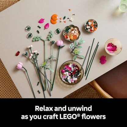 LEGO Botanicals Pretty Pink Flower Bouquet Building Set for Adults