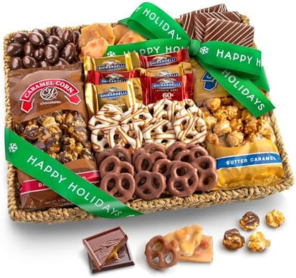 A Gift Inside Happy Holidays Chocolate Caramel and Crunch Grand Gift
