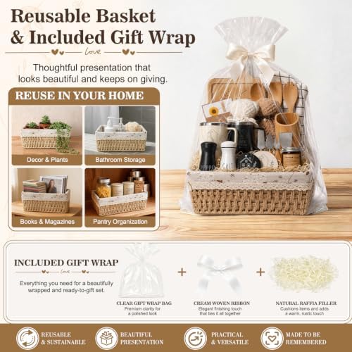 24 Piece Housewarming Gift Basket, New Home Gifts for Couples, Women