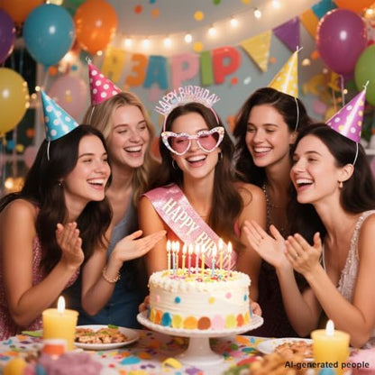 Atoden Happy Birthday Sash Headband Tiara Crown Sunglasses for Women