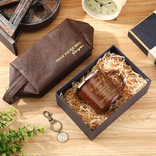 3 Pcs Thank You Gift Set for Men, 12 oz Mug, Toiletry Bag, Keychain