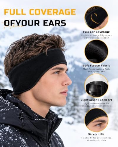 Winter Hat Gloves Scarf Headband Set for Men Women, 4 in 1 Warm Gifts