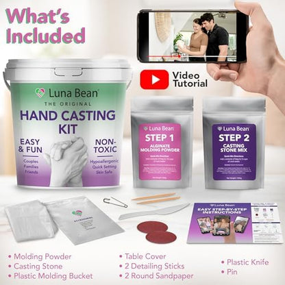 Luna Bean Hand Casting Kit – Couples, Anniversary, Wedding, Hand Mold