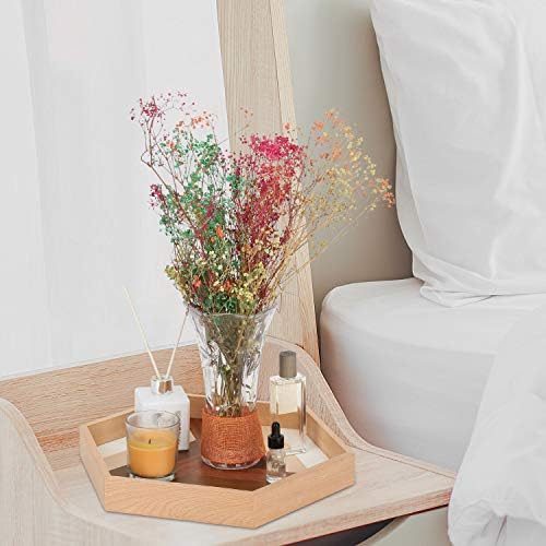 Prometis Hexagon Serving Decorative Tray Sturdy Wooden Handmade,Great