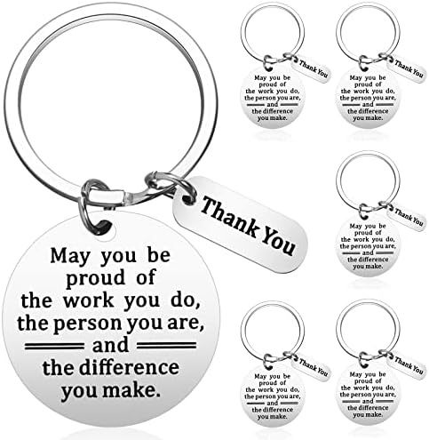 Inbagi 6 Pcs Thank You Keychains Appreciation Gifts