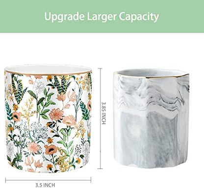 Large Capacity Colored Pen Holder for Desk, Ceramic Pencil Holder Pen