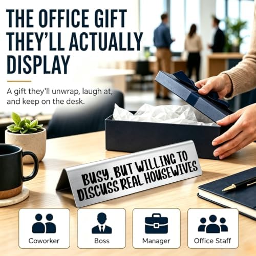 Funny Coworker Appreciation Desk Sign, Thank You Gift for Office Team