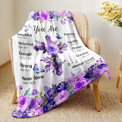 Christian Gifts for Women, Christian Throw Blanket 60" x 50"