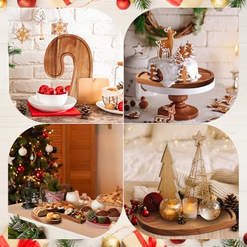 Bokon 12" Candy Cane Shape Christmas Charcuterie Board Wooden Cutting