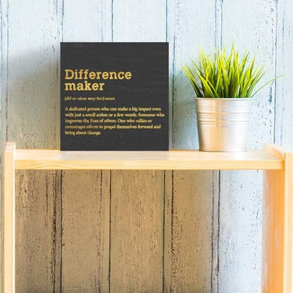 Difference Maker Definition Home Office Decor Wooden Box Sign Black
