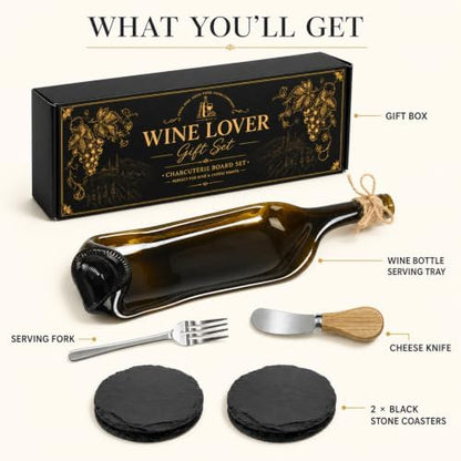 Melted Wine Bottle Serving Tray, Flattened Glass Wine Bottle