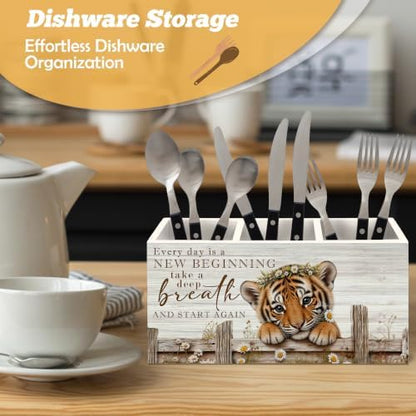 Motivational Tiger Pen Holder Organizer for Desk Accessories