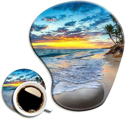 DOOKE Ergonomic Mouse Pad with Wrist Support and Coaster,Mouse Pads