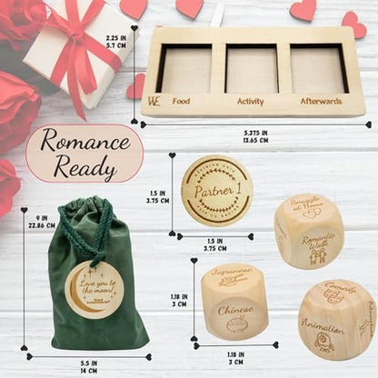 Deluxe Date Night Dice Game – 6 Dice, Decision Coin, Game Board &