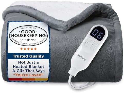 Bedsure Heated Blanket Throw Blanket with Preheat Function - Fast