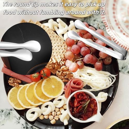 7Pcs 4.3Inch MiniAppetizer Tongs, 304 Stainless Steel Small Serving