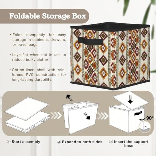 Fabric Storage Bins Closet Storage Bins - Boho Farmhouse Western