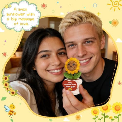 I Love You Crochet Sunflower Gifts For him her Birthday Valentine's