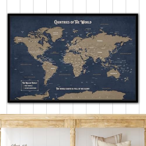 Personalized Adventure Awaits Travel World Custom Canvas Wall Art