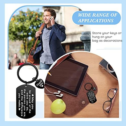 Yinkin 72 Pcs Thank You Keychains Bulk Employee Appreciation Gifts