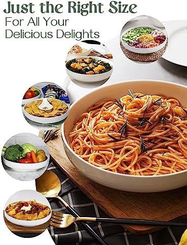 DOWAN Pasta Bowls, 65 oz Large Salad Bowls Set of 2, 10'' Serving