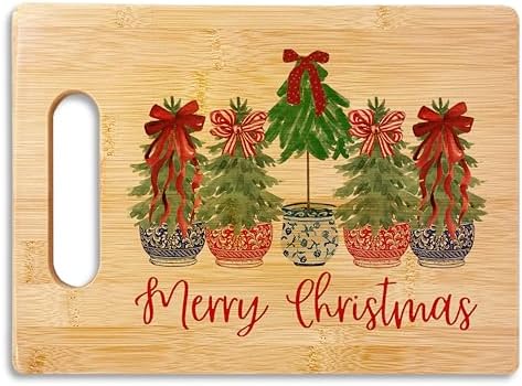 Chinoiserie Christmas Cutting Board for Kitchen Decor, Merry Christmas