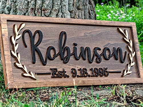 Wood Wall Decor Personalized Last Name Sign | Wedding Bridal Shower