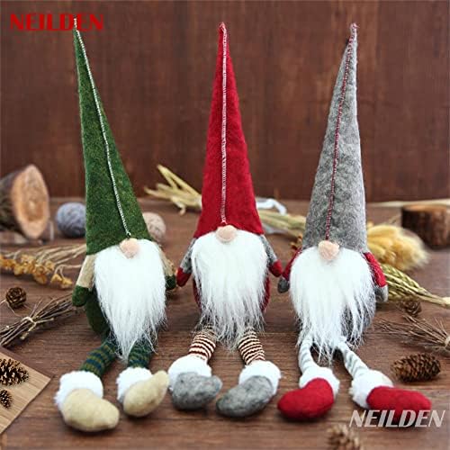 BWFY 3pcs new Christmas Decoration Long Legs Rudolph Doll Christmas