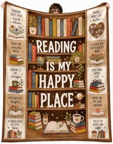 Book Lovers Gifts Reading Blanket 50×60in Bookworm Throw Blanket