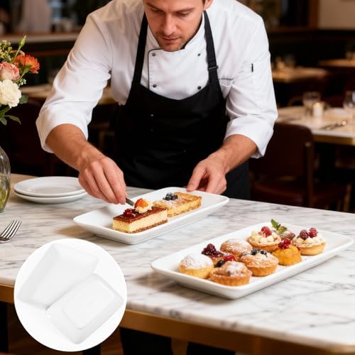3 Pack Serving Platter Set, Rectangular, White, 8 9.6 13 Inch