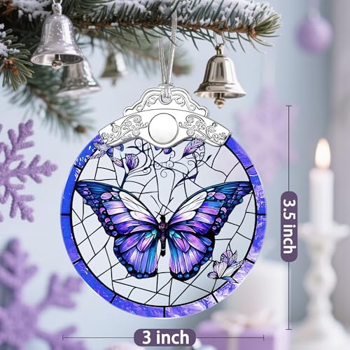 Butterfly Ornament, Stained Glass Christmas Decorations, Christmas