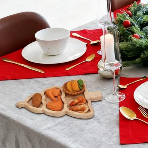 Christmas Tree Serving Tray, 12" Wooden Christmas Charcuterie Board