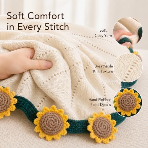 Get Well Gifts for Women, Sunflower Flower Bouquet Blanket Gift