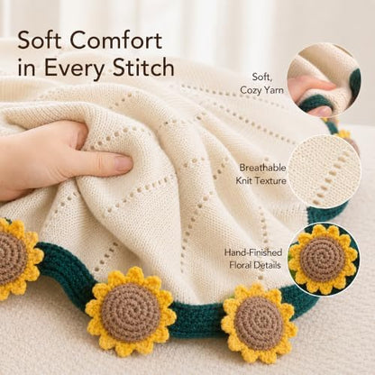 Get Well Gifts for Women, Sunflower Flower Bouquet Blanket Gift