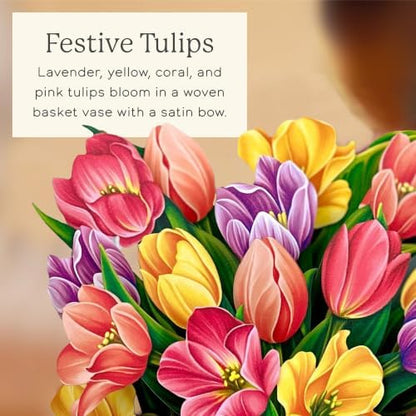Freshcut Paper Festive Tulips 12" Life-Sized 3D Pop Up Card