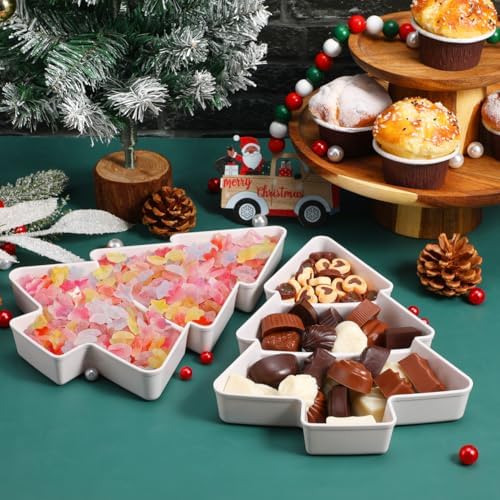 Operitacx 2pcs Christmas Tree Trays Plastic, Christmas Appetizer
