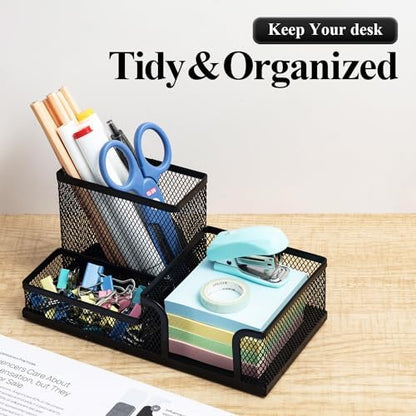M&G Mesh Pen Holder Desk Organizers Pencil Holder for Desk Black, 3